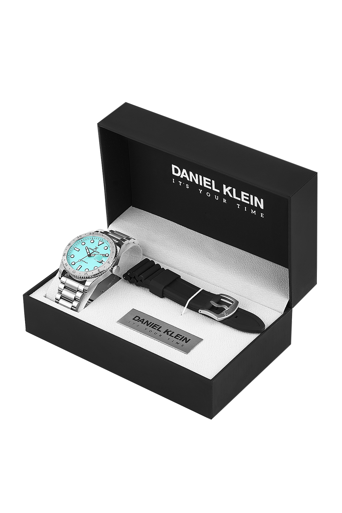 Daniel Klein Gift Set With Leather Belt Wrist Watch for Men DK.1.13980-4