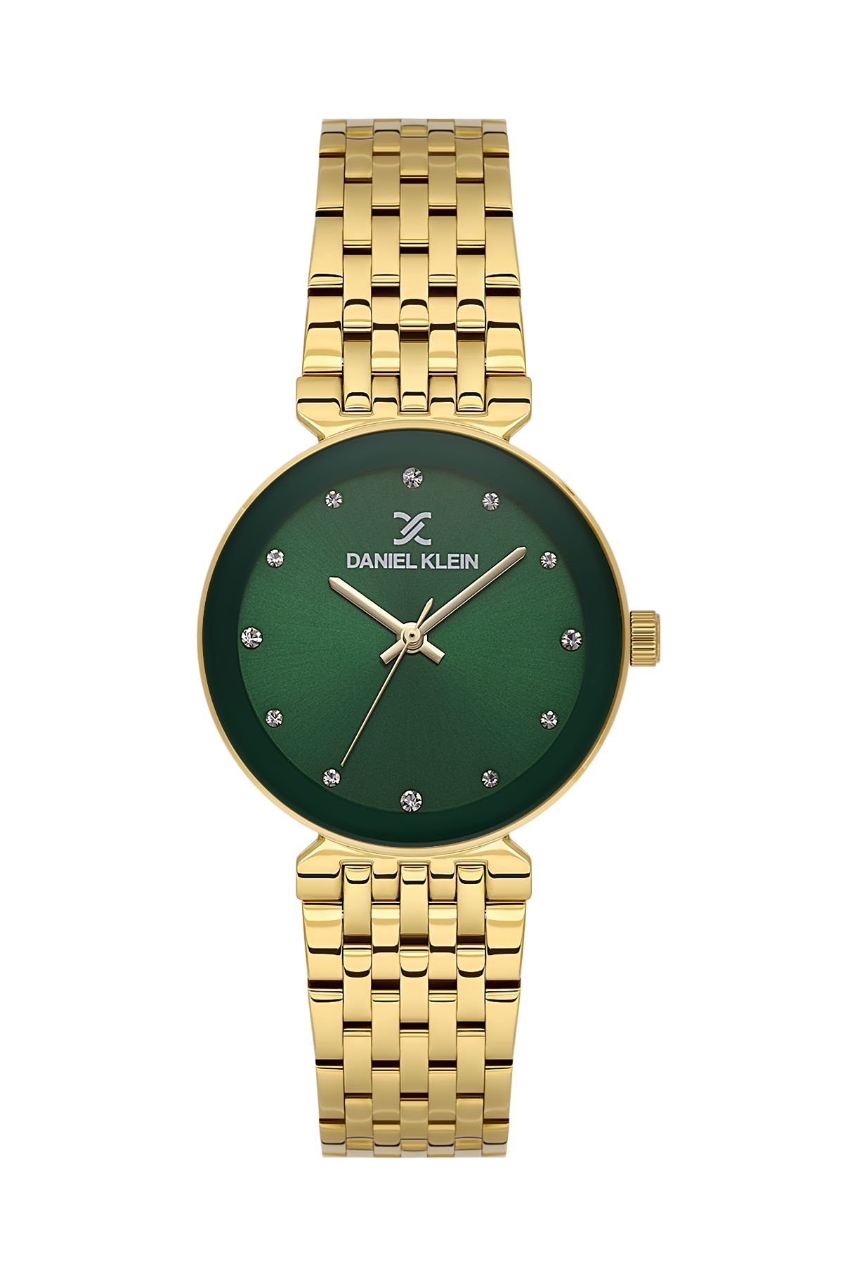 Daniel Klein Dark Green IP Gold Wrist Watch for Women DK.1.14175-4