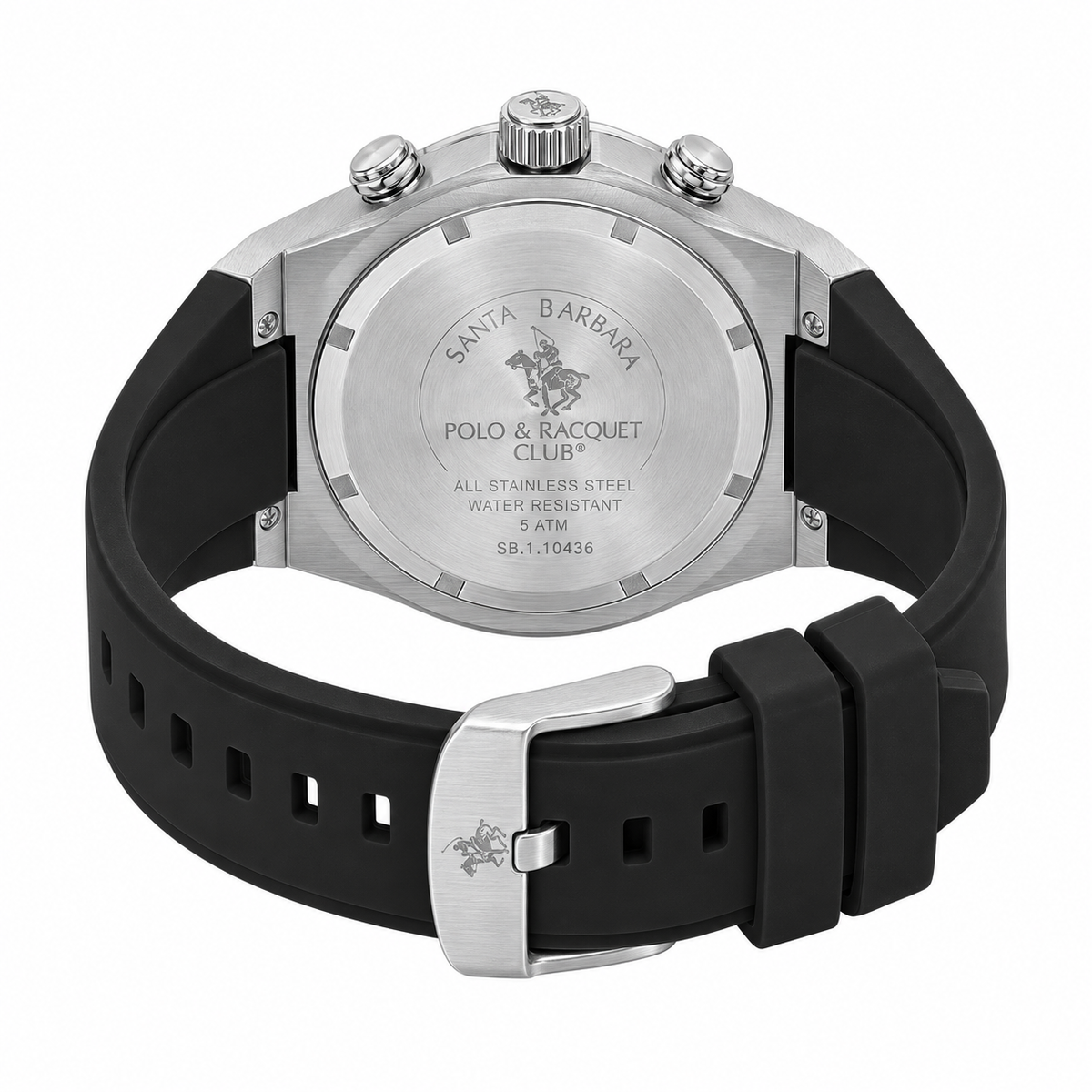Chronograph Gents Watch – Black Silicon Strap (SB.1.10659-1)