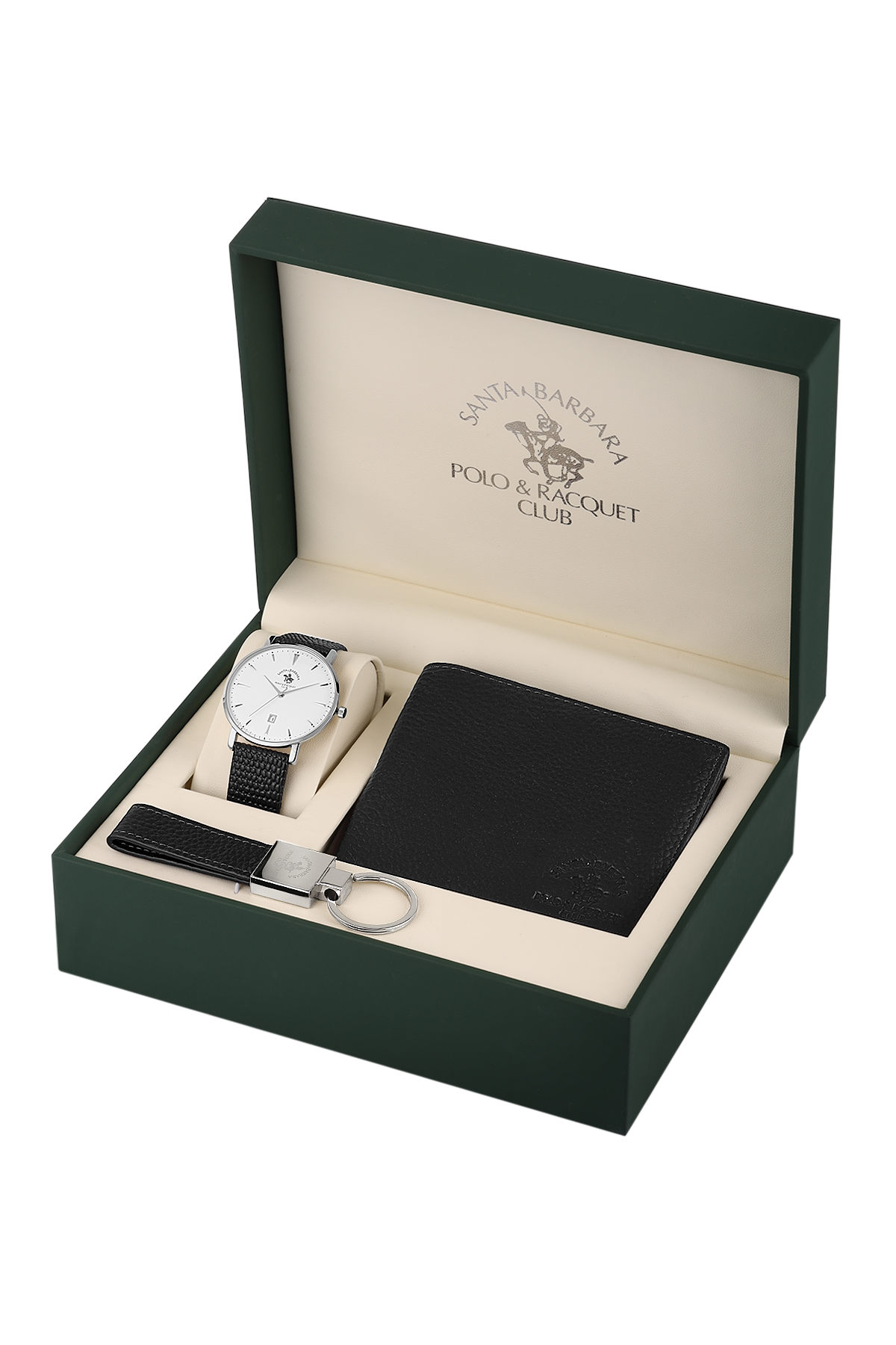 Santa Barbara Polo Wrist Watch for Men With a Gift Set with Key Chain & Wallet SB.8.10009-1