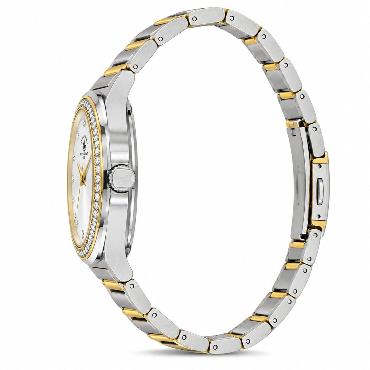 Unique Ladies Silver Two-Tone Stainless Steel Analog Watch 24×31mm | Stone Dial | SB.1.10686-4