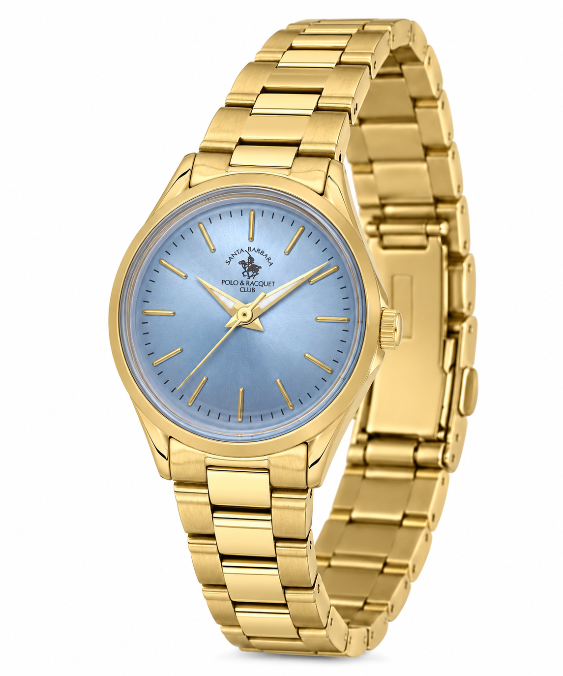Ladies Fashion Watch – Light Blue Gold Chain (SB.8.10012-5)