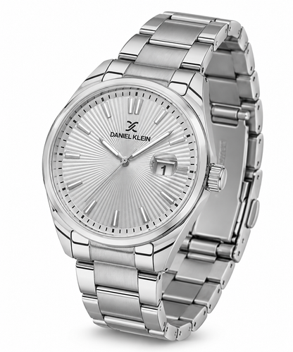 Daniel Klein Premium Gents Silver Emboss Index Watch – DK.1.14334-1