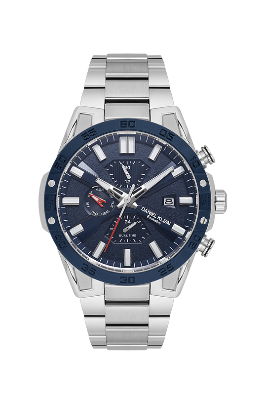 Daniel Klein Exclusive Multifunction Dual Time Wrist Watch for Men DK.1.13974-2