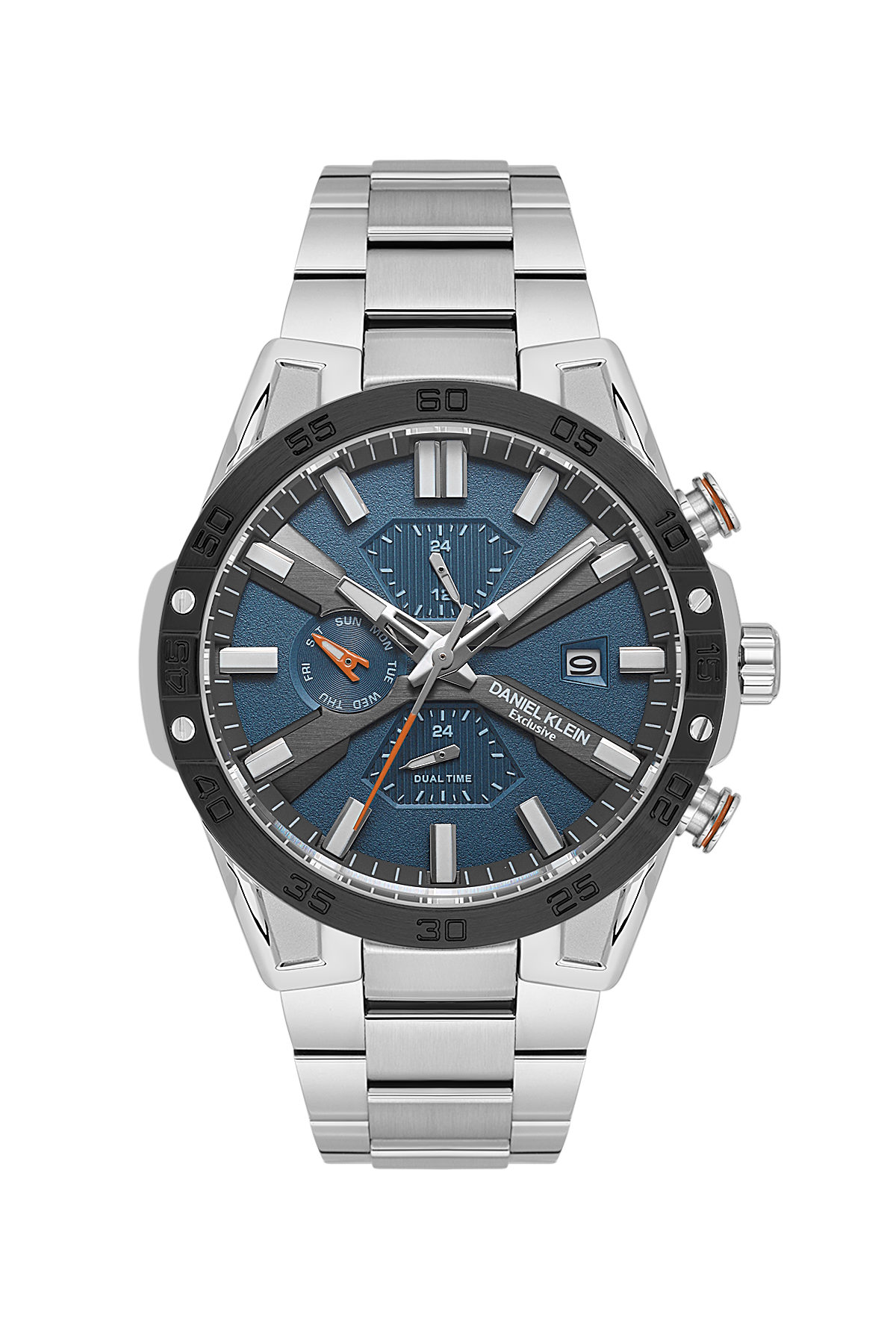 Daniel Klein Exclusive Multifunction Dual Time Wrist Watch for Men DK.1.13974-4