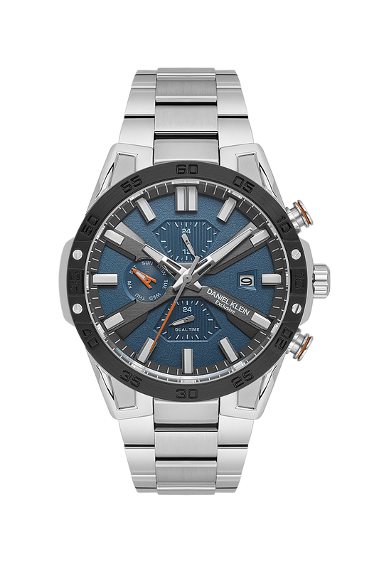 Daniel Klein Exclusive Multifunction Dual Time Wrist Watch for Men DK.1.13974-4