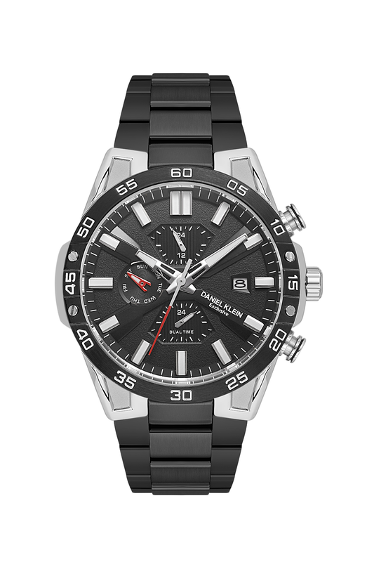 Daniel Klein Exclusive Multifunction Dual Time Wrist Watch for Men DK.1.13974-5