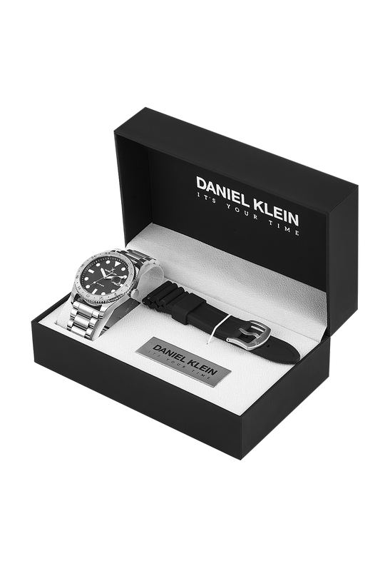Daniel Klein Gift Set With Leather Belt  Wrist Watch for Men DK.1.13980-1