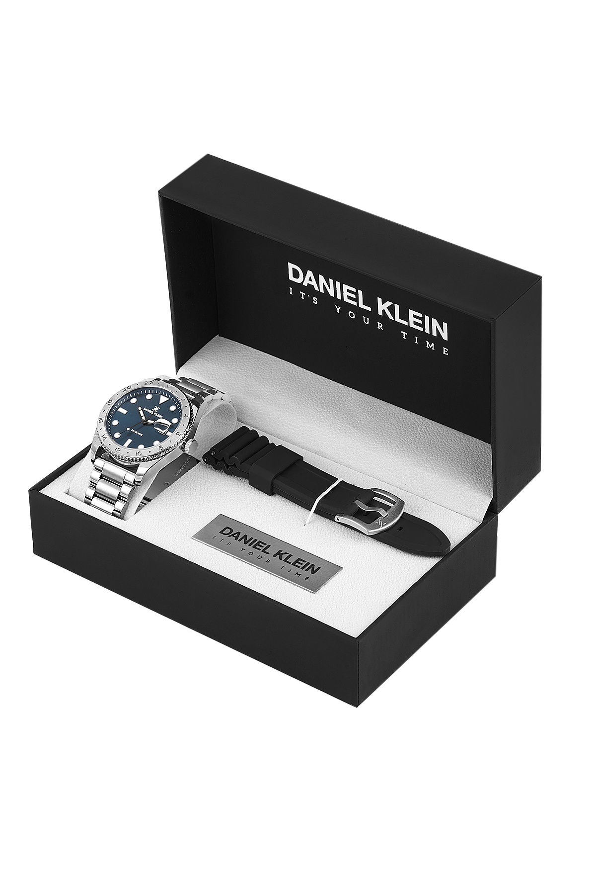 Daniel Klein Gift Set With Leather Belt  Wrist Watch for Men DK.1.13980-2