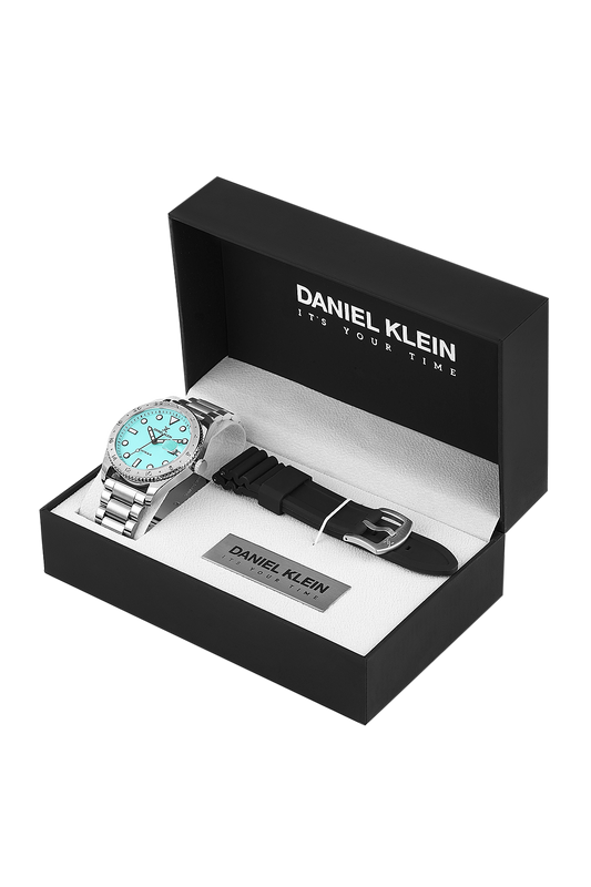 Daniel Klein Gift Set With Leather Belt  Wrist Watch for Men DK.1.13980-4