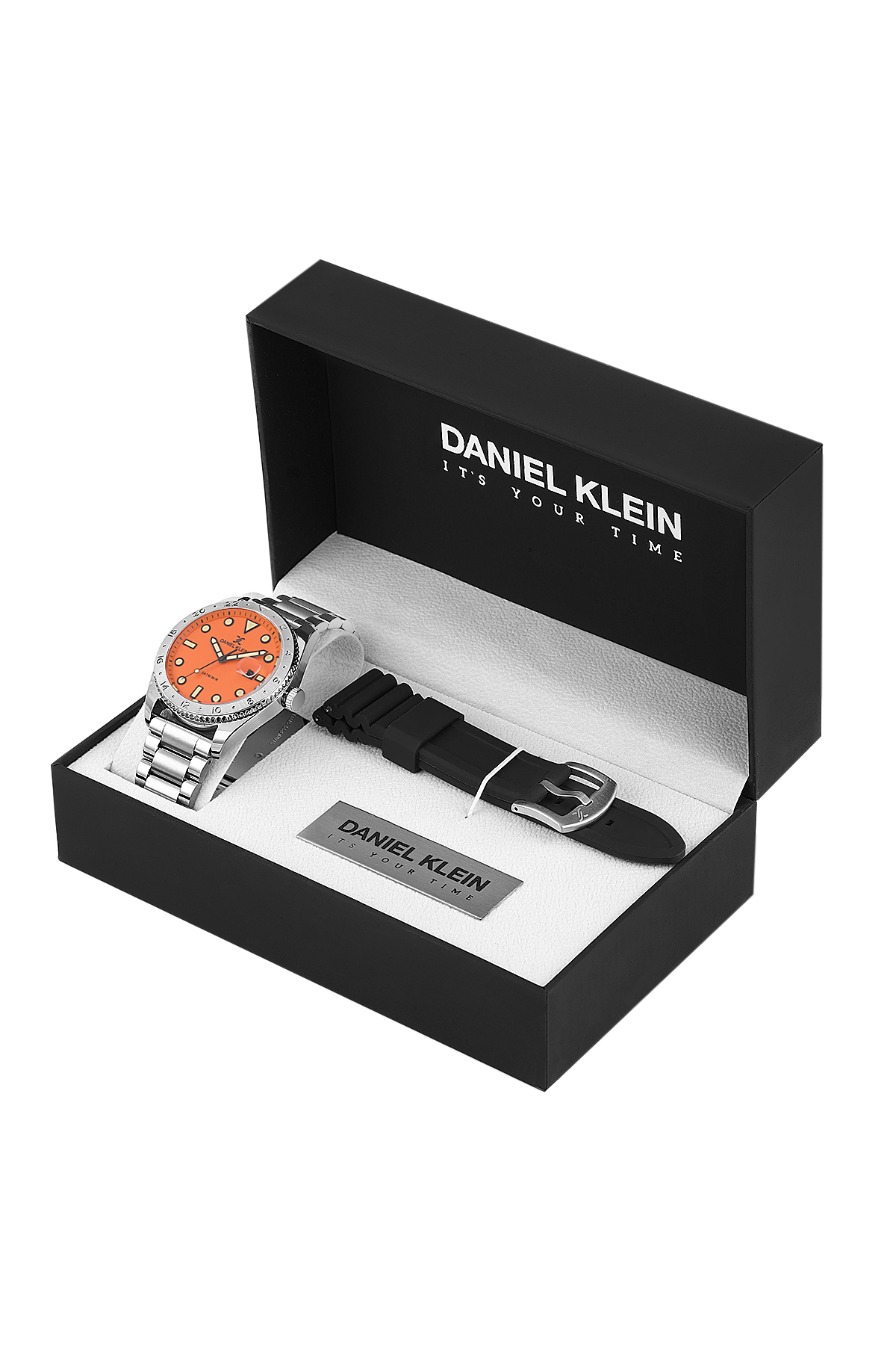 Daniel Klein Gift Set With Leather Belt  Wrist Watch for Men DK.1.13980-5