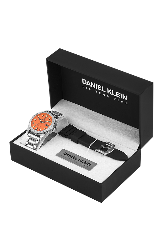 Daniel Klein Gift Set With Leather Belt  Wrist Watch for Men DK.1.13980-5