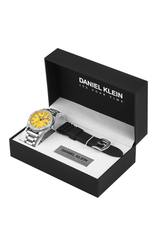 Daniel Klein Gift Set With Leather Belt  Wrist Watch for Men DK.1.13980-6