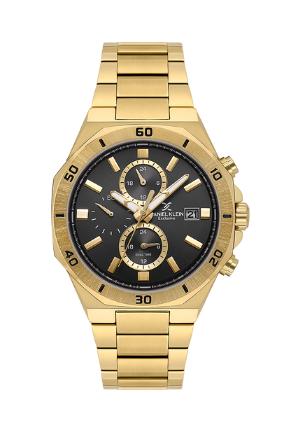 Daniel Klein Exclusive Multifunction Dual Date Wrist Watch for Men DK.1.14004-4