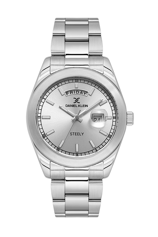Daniel Klein Steely Day/Date Wrist Watch for Men DK.1.14025-1