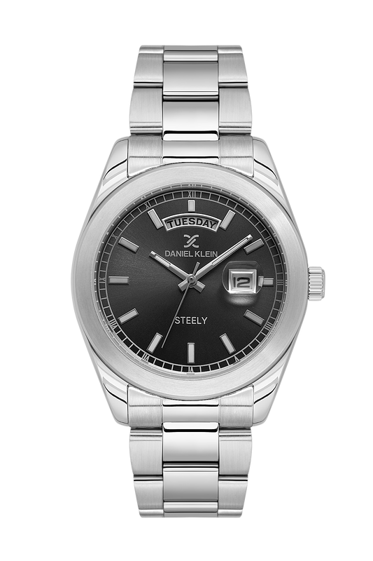 Daniel Klein Steely Day/Date Wrist Watch for Men DK.1.14025-2