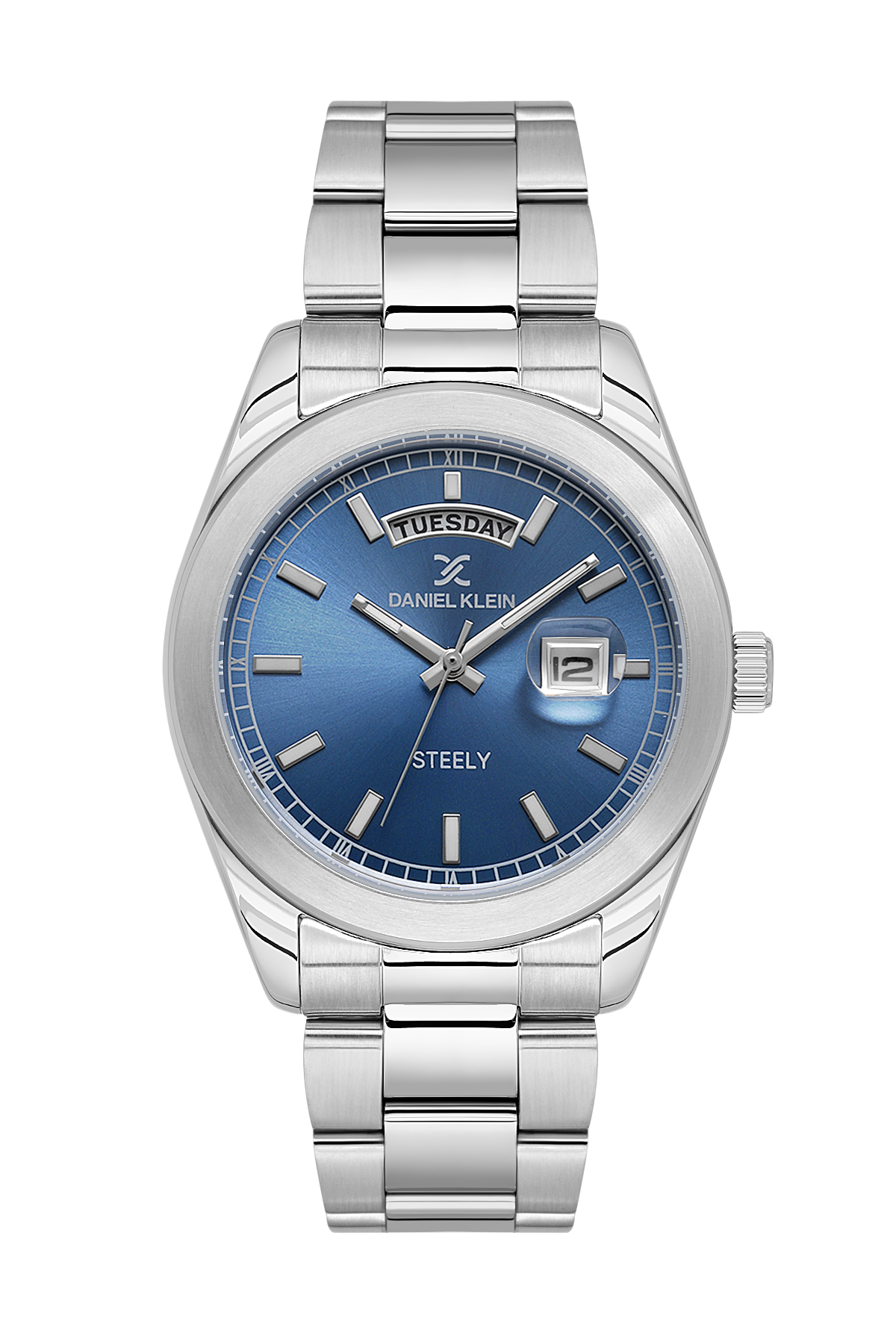 Daniel Klein Steely Day/Date Wrist Watch for Men DK.1.14025-3