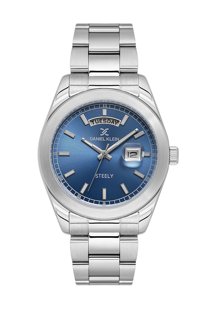 Daniel Klein Steely Day/Date Wrist Watch for Men DK.1.14025-3