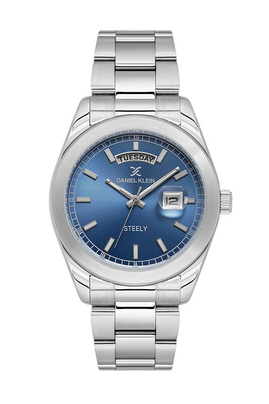 Daniel Klein Steely Day/Date Wrist Watch for Men DK.1.14025-3