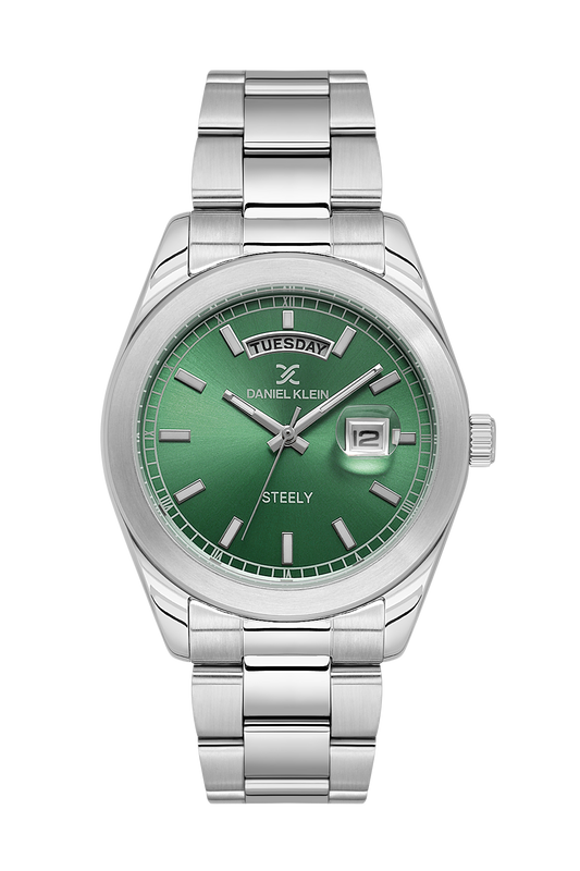 Daniel Klein Steely Day/Date Wrist Watch for Men DK.1.14025-4