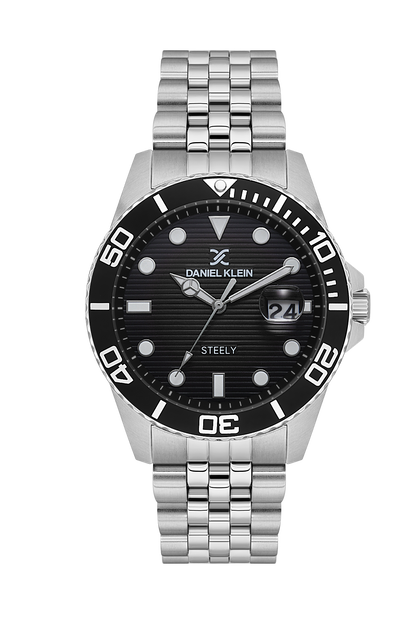 Daniel Klein Steely Date Wrist Watch for Men DK.1.14029-1