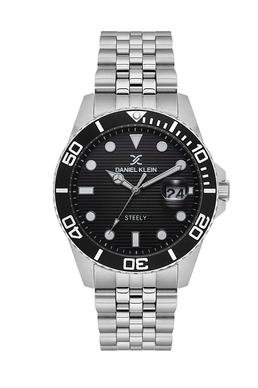Daniel Klein Steely Date Wrist Watch for Men DK.1.14029-1