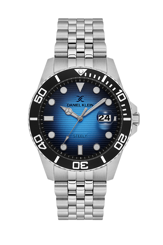 Daniel Klein Steely Date Wrist Watch for Men DK.1.14029-4