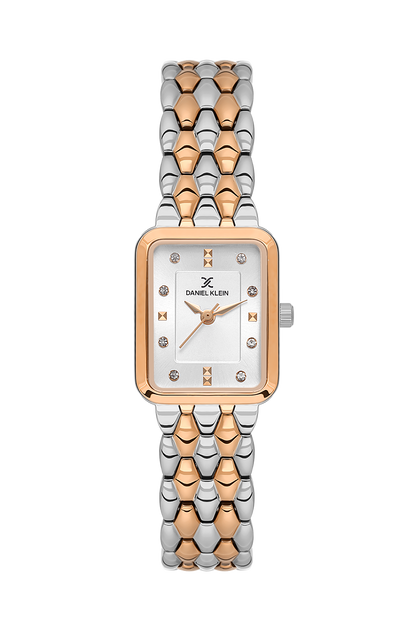 Daniel Klein Silver IP Plated Pink/Rosegold Wrist Watch for Women DK.1.14158-6