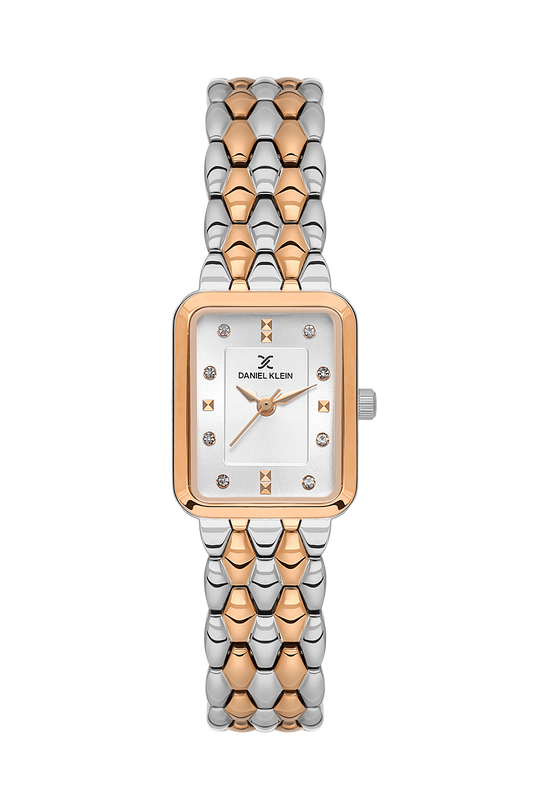 Daniel Klein Silver Pink/Rosegold Wrist Watch for Women DK.1.14158-6