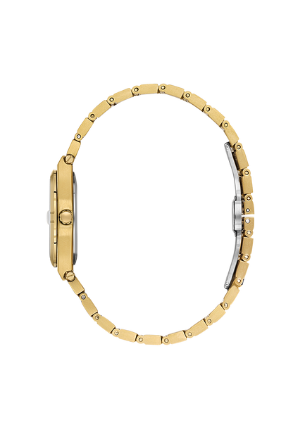 Daniel Klein Silver IP Gold Date Wrist Watch for Women DK.1.14170-3