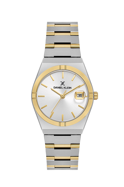 Daniel Klein Silver IP Silver/Gold Wrist Watch for Women DK.1.14170-4