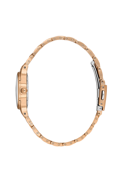Daniel Klein Dark Green Pink Rosegold Wrist Watch for Women DK.1.14174-4