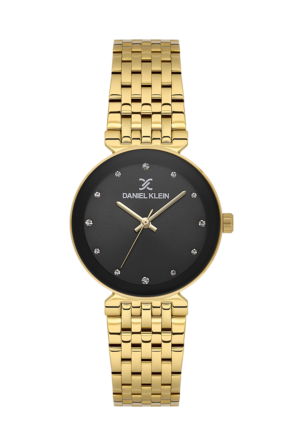 Daniel Klein Gun Black IP Gold Wrist Watch for Women DK.1.14175-3