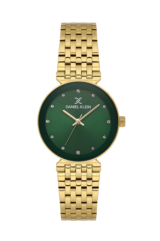 Daniel Klein Dark Green IP Gold Wrist Watch for Women DK.1.14175-4