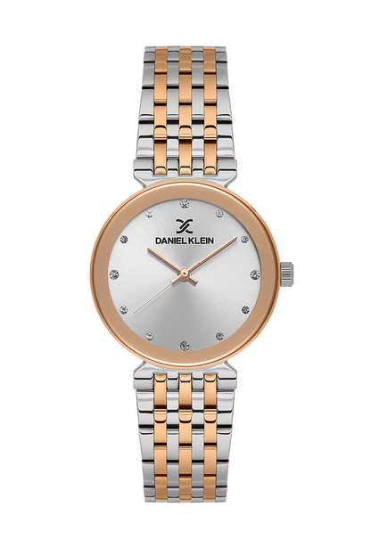 Daniel Klein Silver Pink Rosegold Wrist Watch for Women DK.1.14175-6