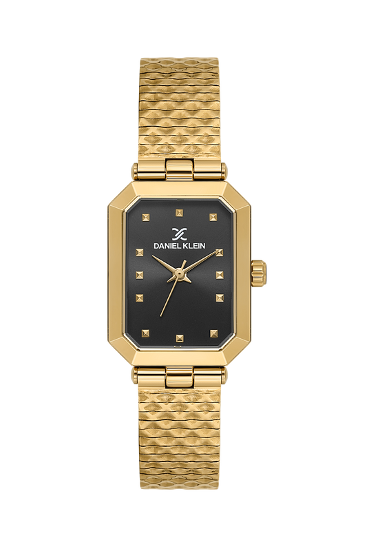 Daniel Klein Gun Black IP Gold Wrist Watch for Women DK.1.14178-4