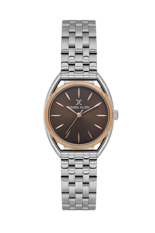 Daniel Klein Dark Brown Pink Rosegold Wrist Watch for Women DK.1.14180-7
