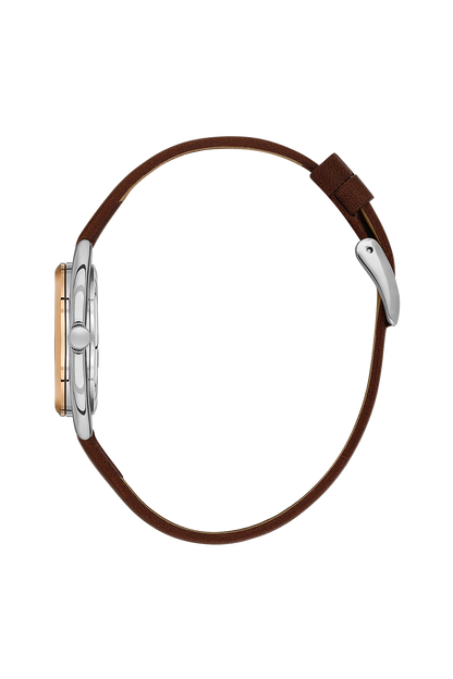 Daniel Klein Silver Pink Rosegold Leather Wrist Watch for Women DK.1.14181-5