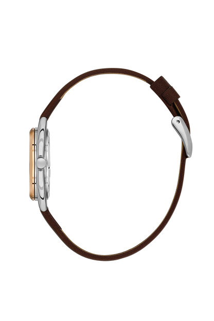 Daniel Klein Blue Pink Rosegold Leather Wrist Watch for Women DK.1.14181-6
