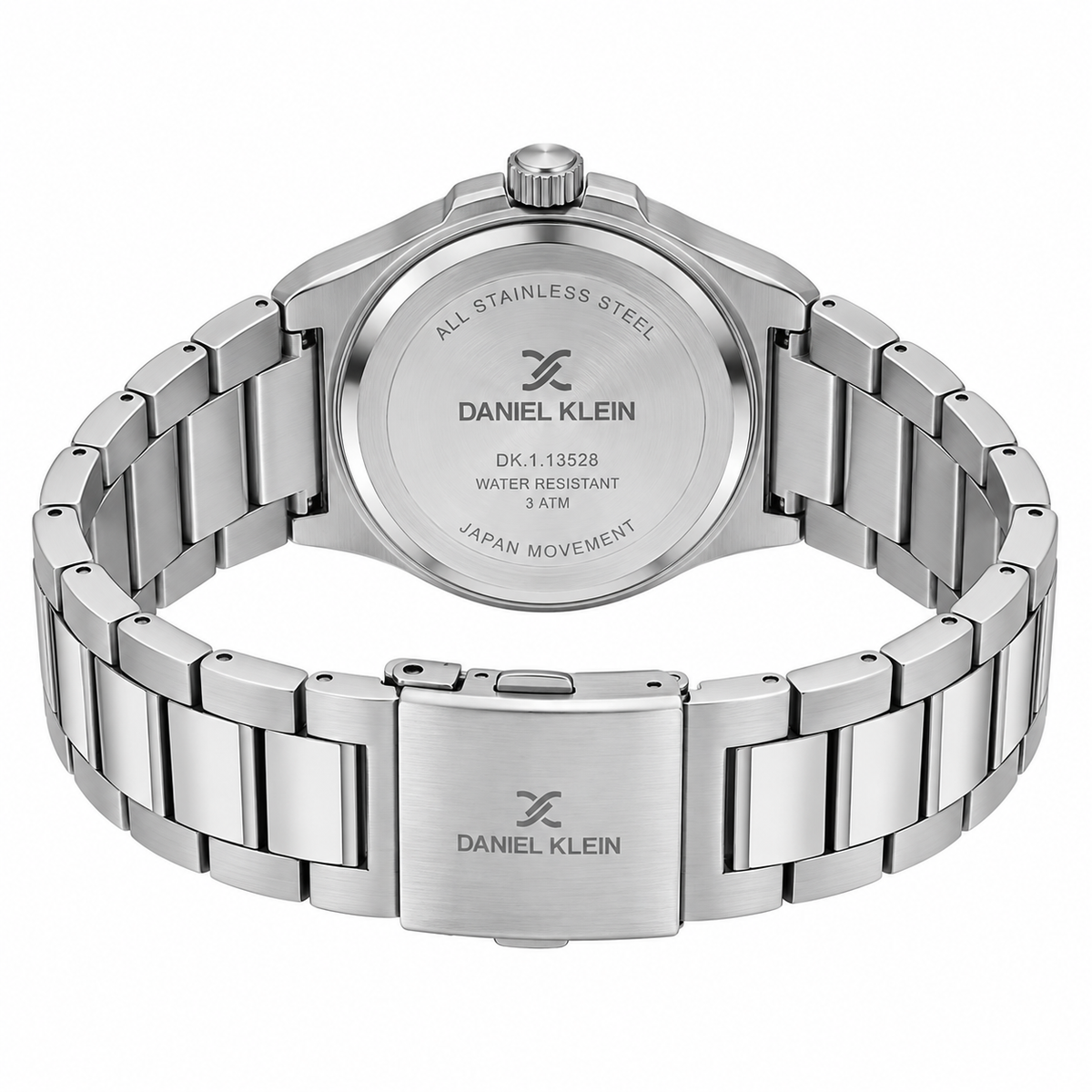 Daniel Klein Blue IP Silver Date Wrist Watch for Men DK.1.14194-6