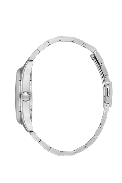 Daniel Klein Silver IP Silver Day Date Wrist Watch for Men DK.1.14197-1