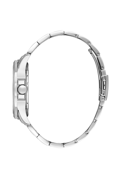 Daniel Klein Black IP Silver Date Wrist Watch for Men DK.1.14199-2