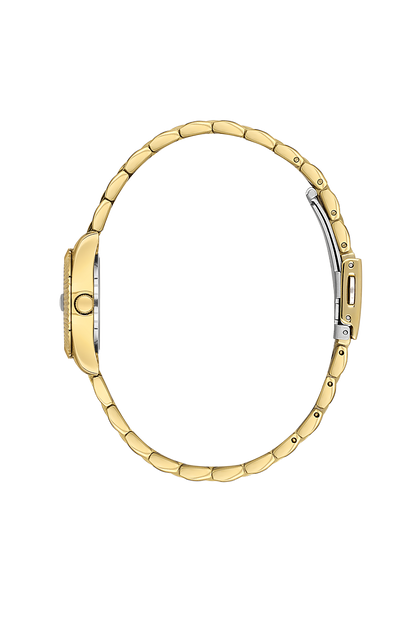 Daniel Klein Silver IP Gold Date Wrist Watch for Women DK.1.14276-5