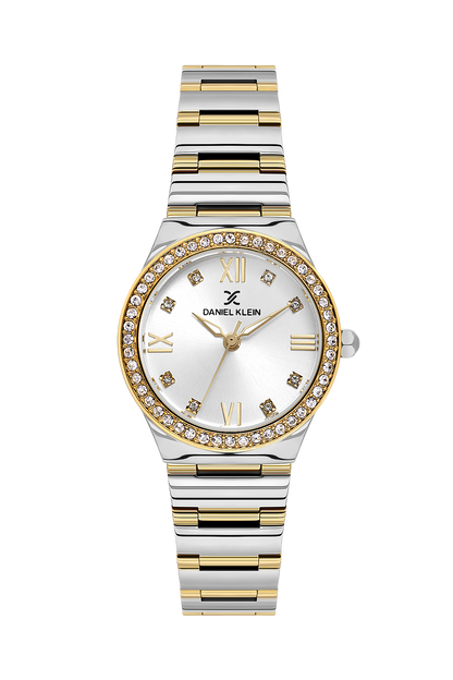 Daniel Klein Premium Ladies Silver Sunray Stone Index Watch – DK.1.14324-2