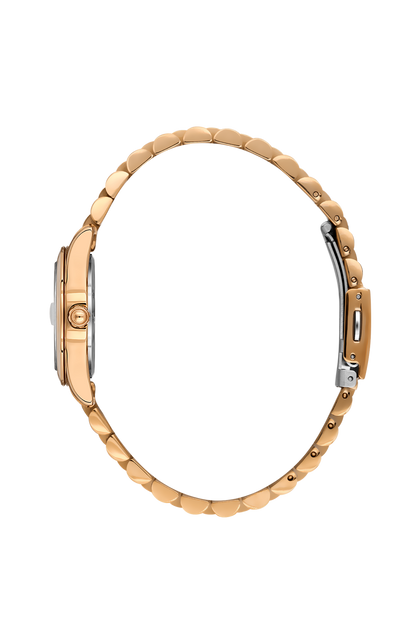 Daniel Klein Silver Pink Rosegold Date Wrist Watch for Women DK.6.14183-5