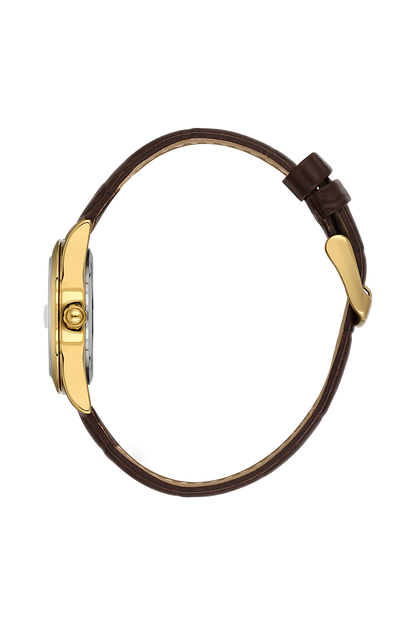 Daniel Klein Silver Pink Rosegold Leather Date Watch for Women DK.6.14184-2