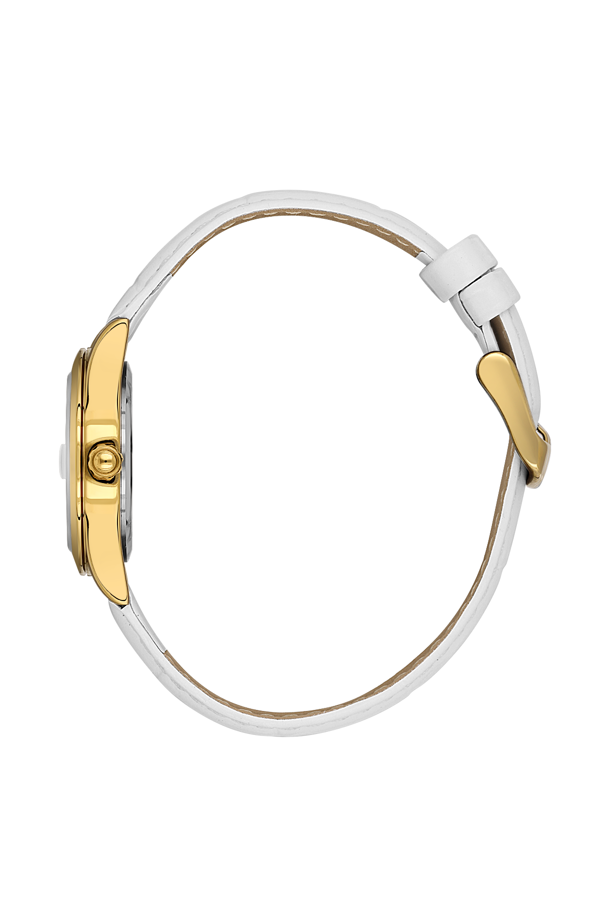 Daniel Klein Silver IP Gold Leather Date Watch for Women DK.6.14184-3