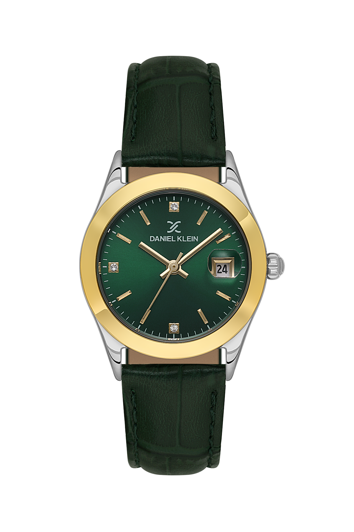 daniel-klein-green-ip-silver-gold-leather-date-watch-for-women-dk-6-14184-4