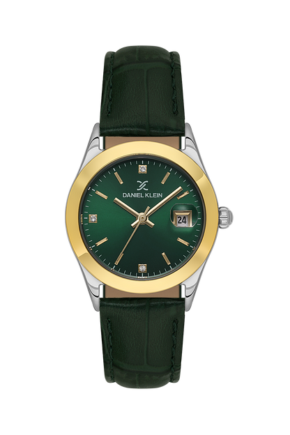 daniel-klein-green-ip-silver-gold-leather-date-watch-for-women-dk-6-14184-4