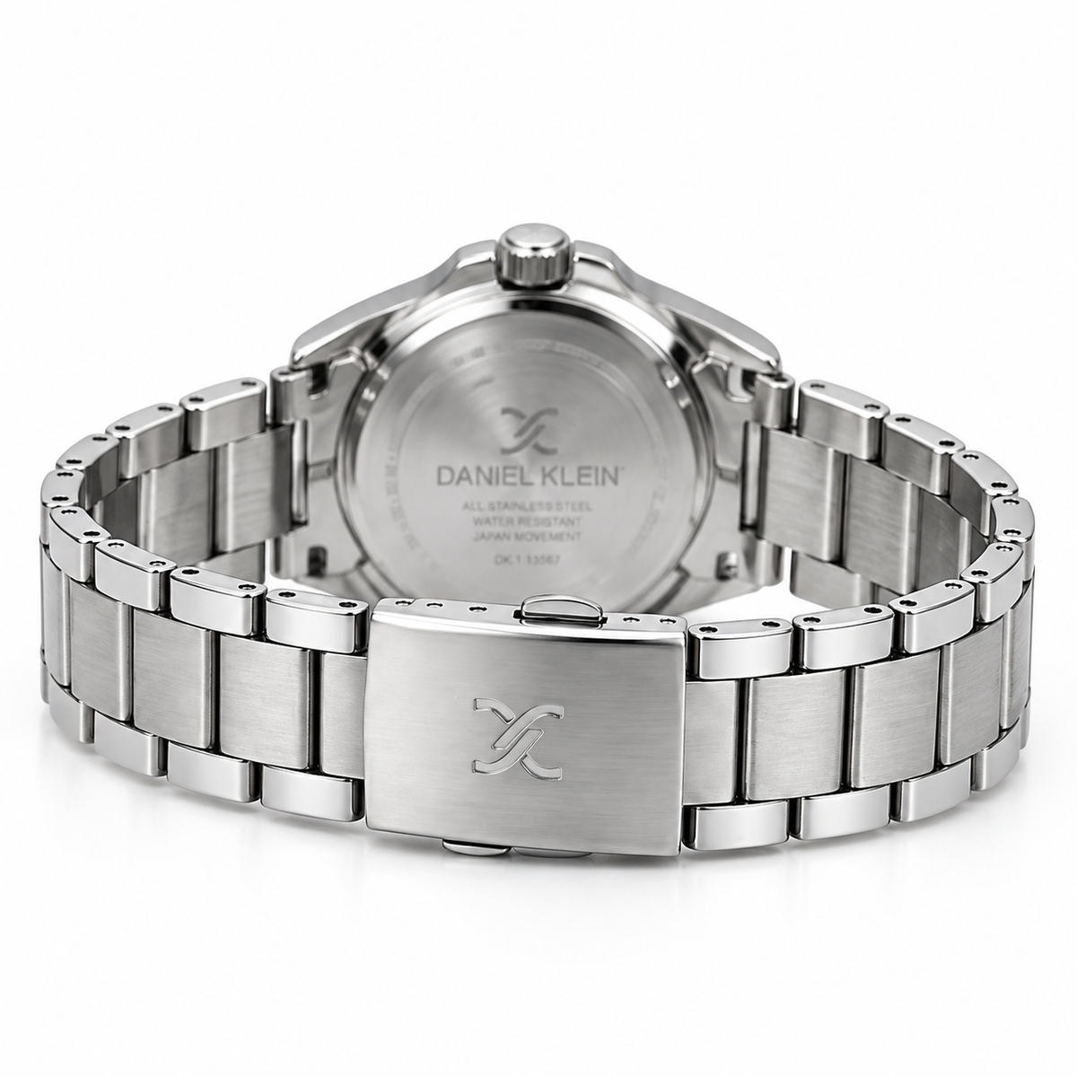 Daniel Klein Dark Green IP Silver Date Wrist Watch for Men DK.6.14202-4